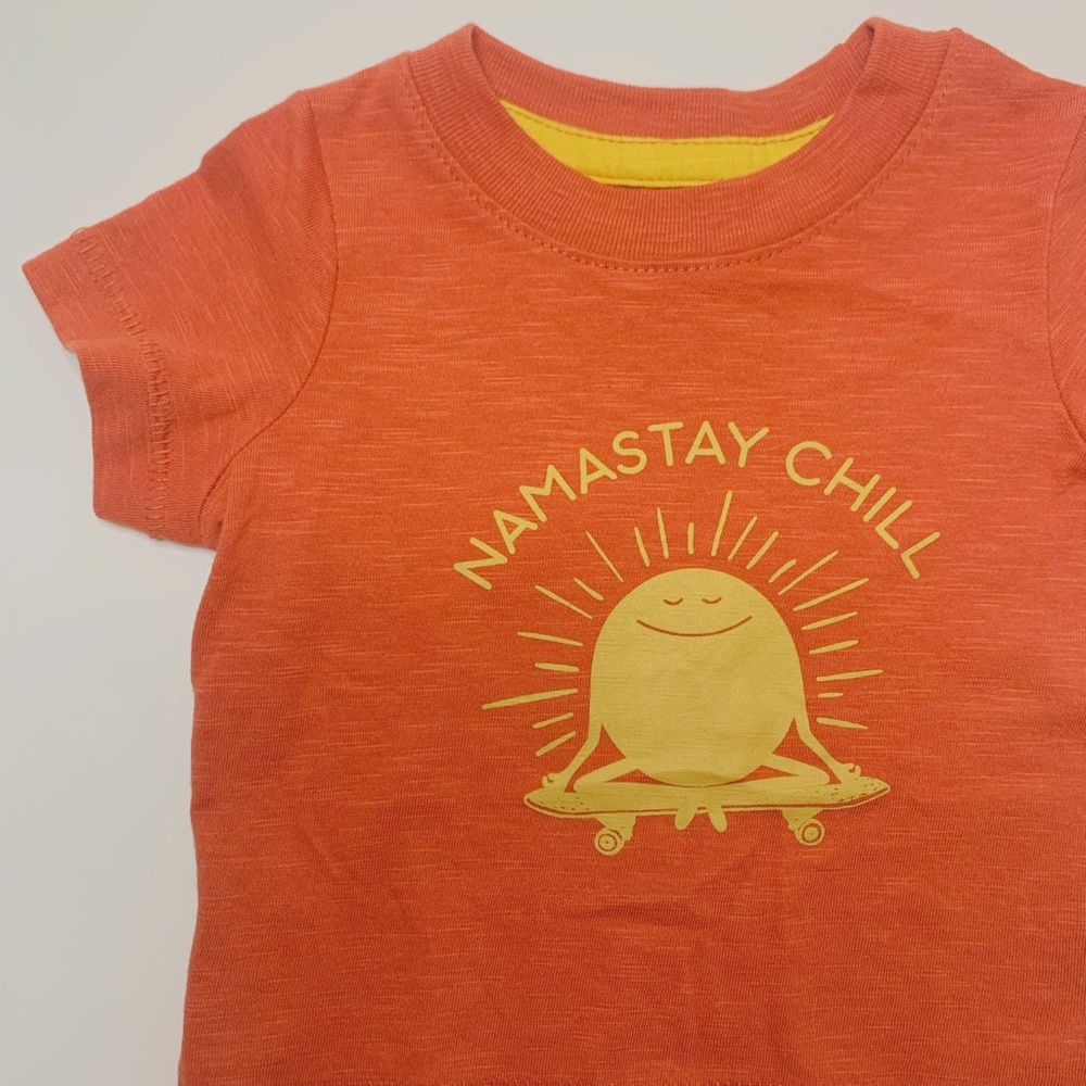 0-3M Namaste Skateboard Okie Dokie Orange Graphic Tee